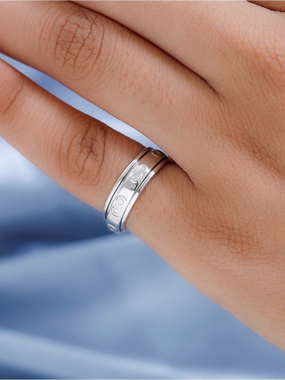 Sterling Silver spinner ring - unique combination